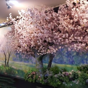 아트 입체 벽면 조경-벚꽃이 있는 봄 풍경